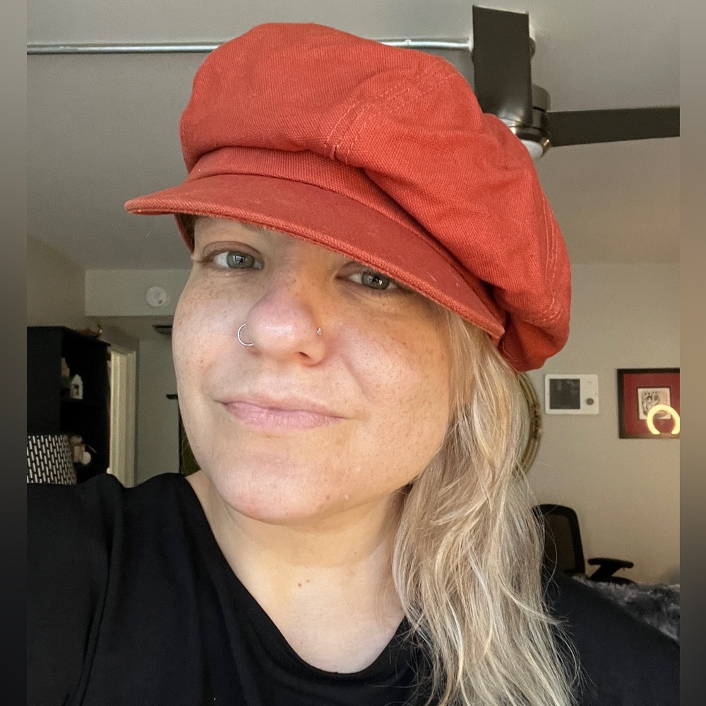 Goorin Bros Unisex Orange Newsboy Cap- size Medium